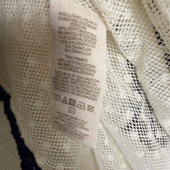 Free People Star Dust Mesh Roses Are Red Embellished Gauze Lace Up Tunic‎ Top XS - Picture 4 of 6